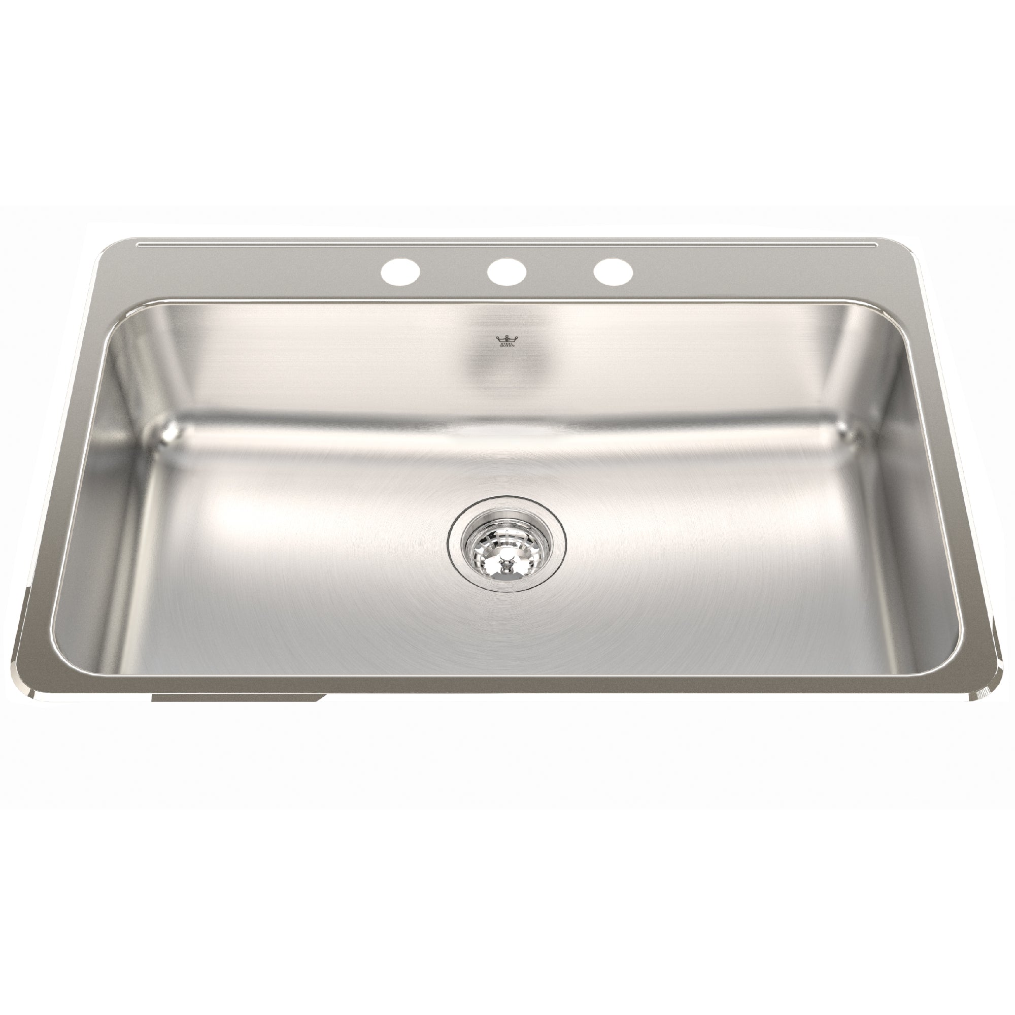 Franke Kindred QSLA2031-8 - Steel Queen 31.25-in LR x 20.5-in FB Drop In Single Bowl Stainless Steel Kitchen Sink - 3 Hole