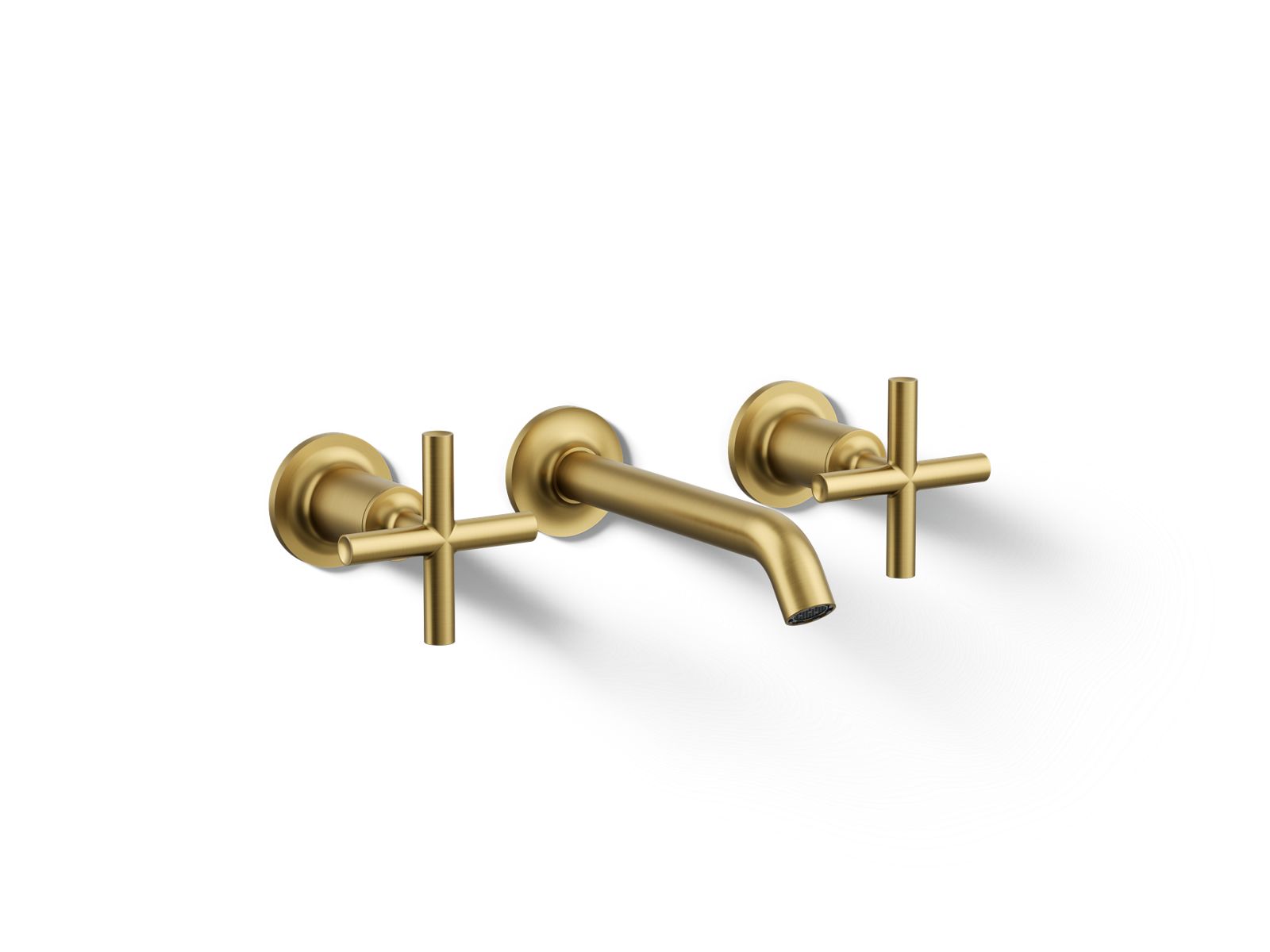 Kohler T14413-3-2MB Purist Wall-mount bathroom sink faucet trim with Cross handles, 1.2 gpm