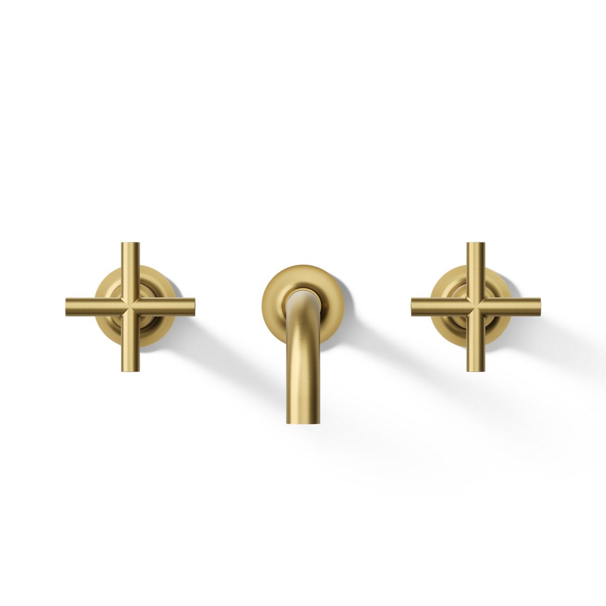 Kohler T14414-3-2MB Purist Wall-mount bathroom sink faucet trim with Cross handles, 1.2 gpm