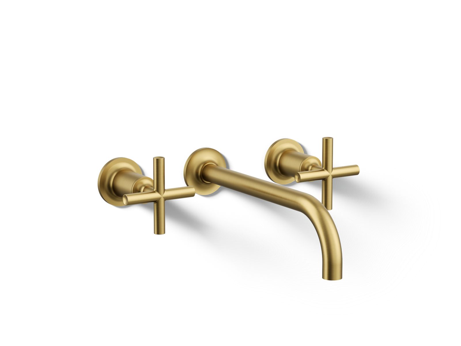 Kohler T14414-3-2MB Purist Wall-mount bathroom sink faucet trim with Cross handles, 1.2 gpm
