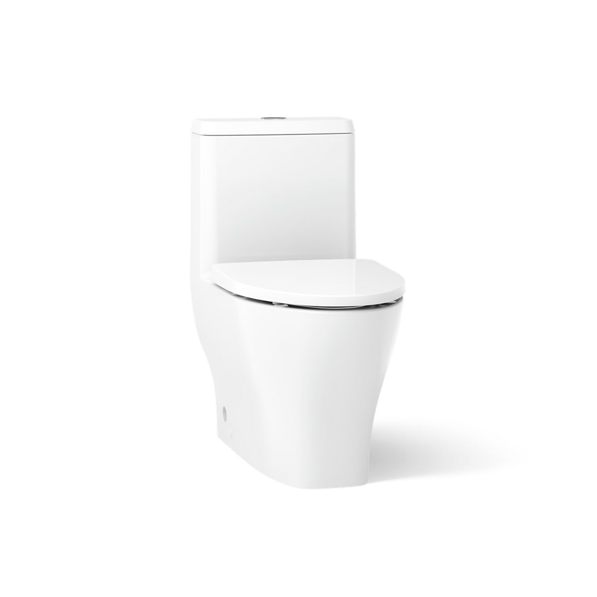 Reach Curv One-piece compact elongated toilet with skirted trapway, dual-flush
