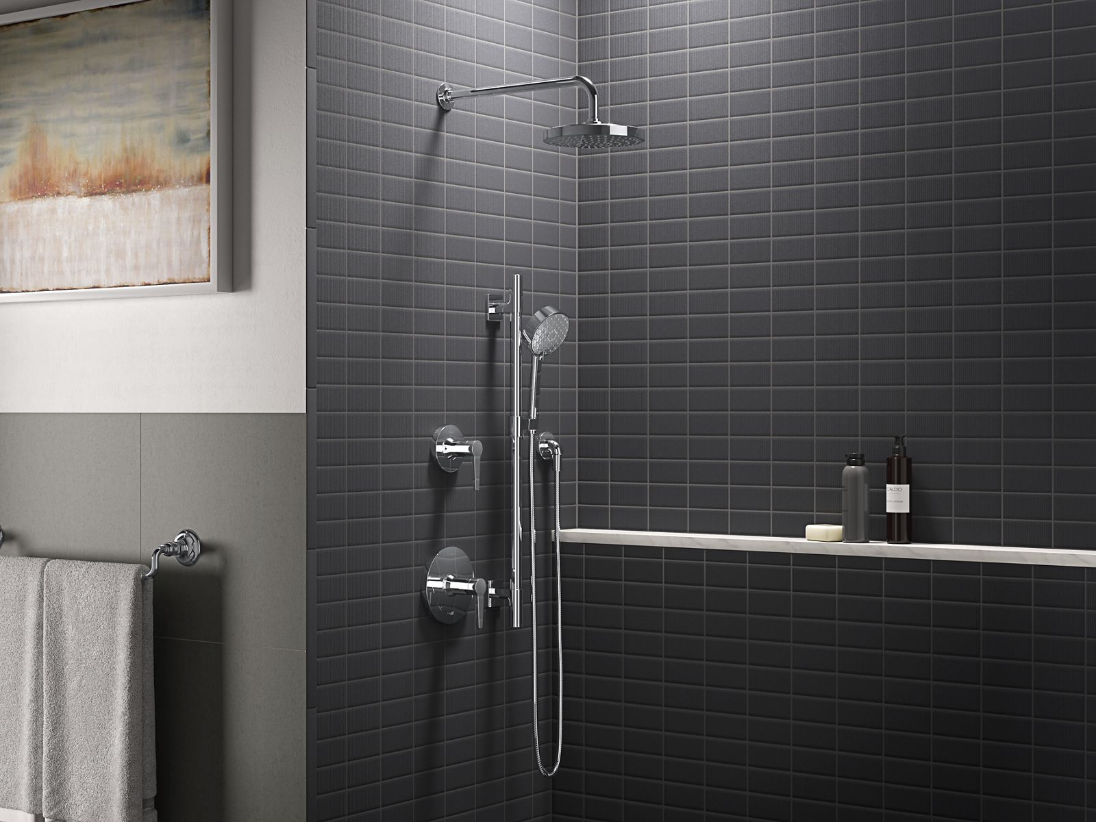 Kohler 10124-CP Wall-mount rainhead arm and flange