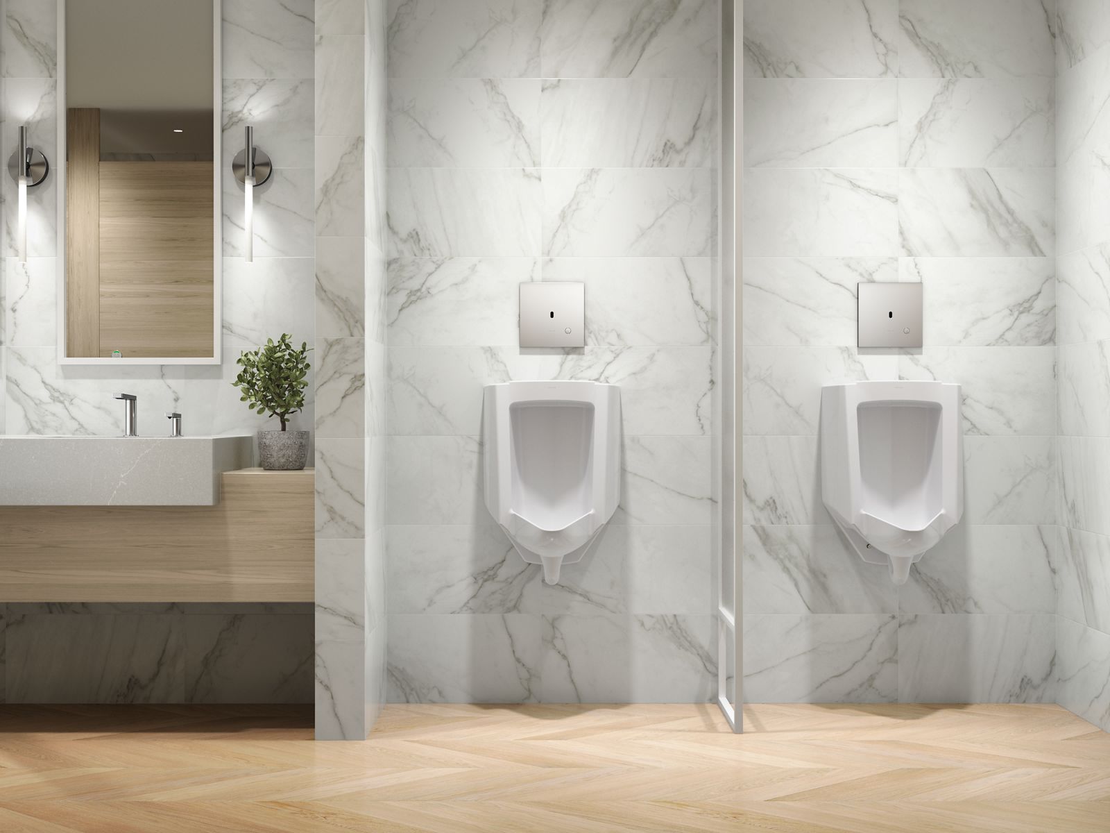 Kohler 4991-ER-0 Bardon Washout half-stall 0.1251.0 gpf urinal, rear spud