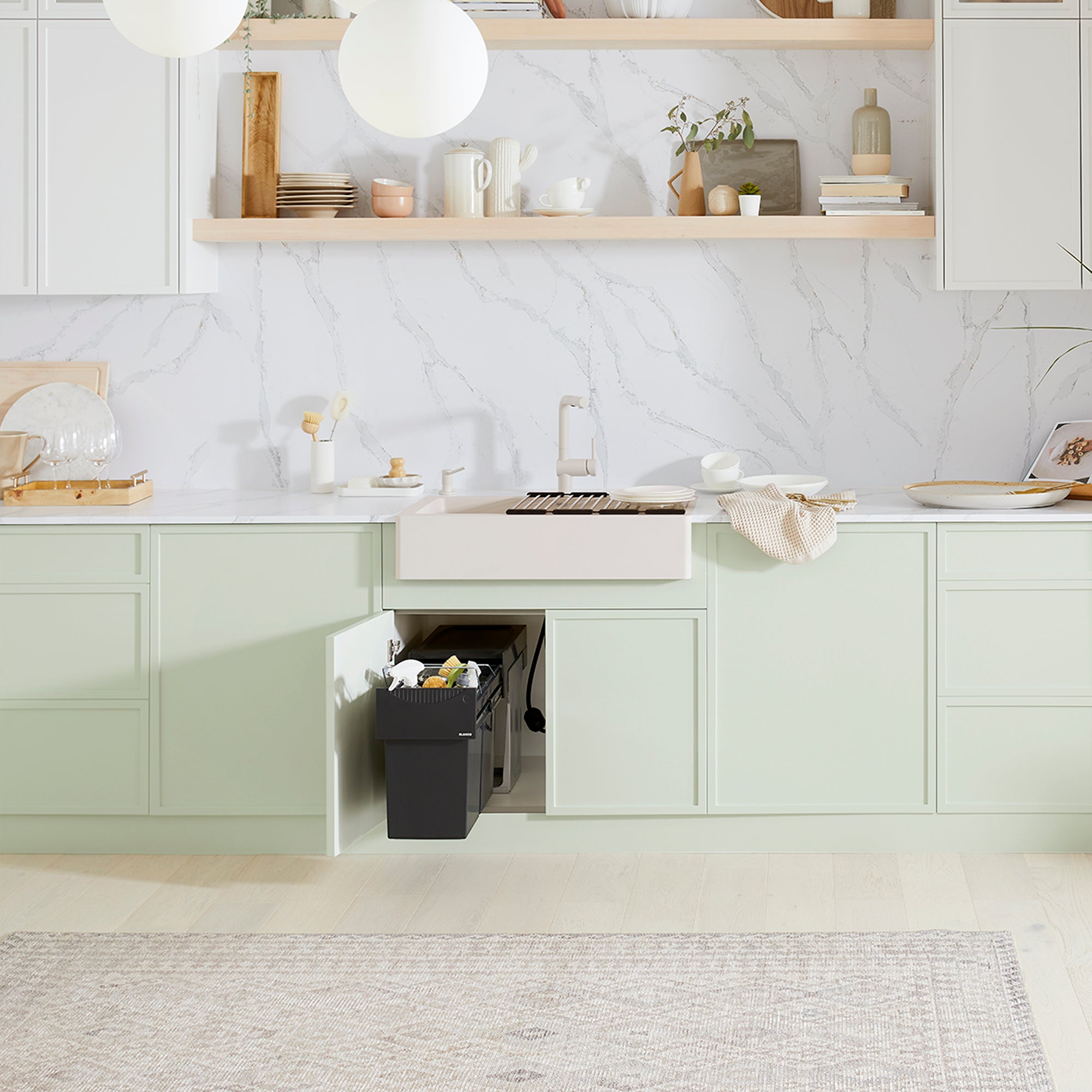 Blanco - 402900 - Vintera SILGRANIT 30" Single Bowl Apron-Front Farmhouse Sink - Soft White - Beauty Shot 12