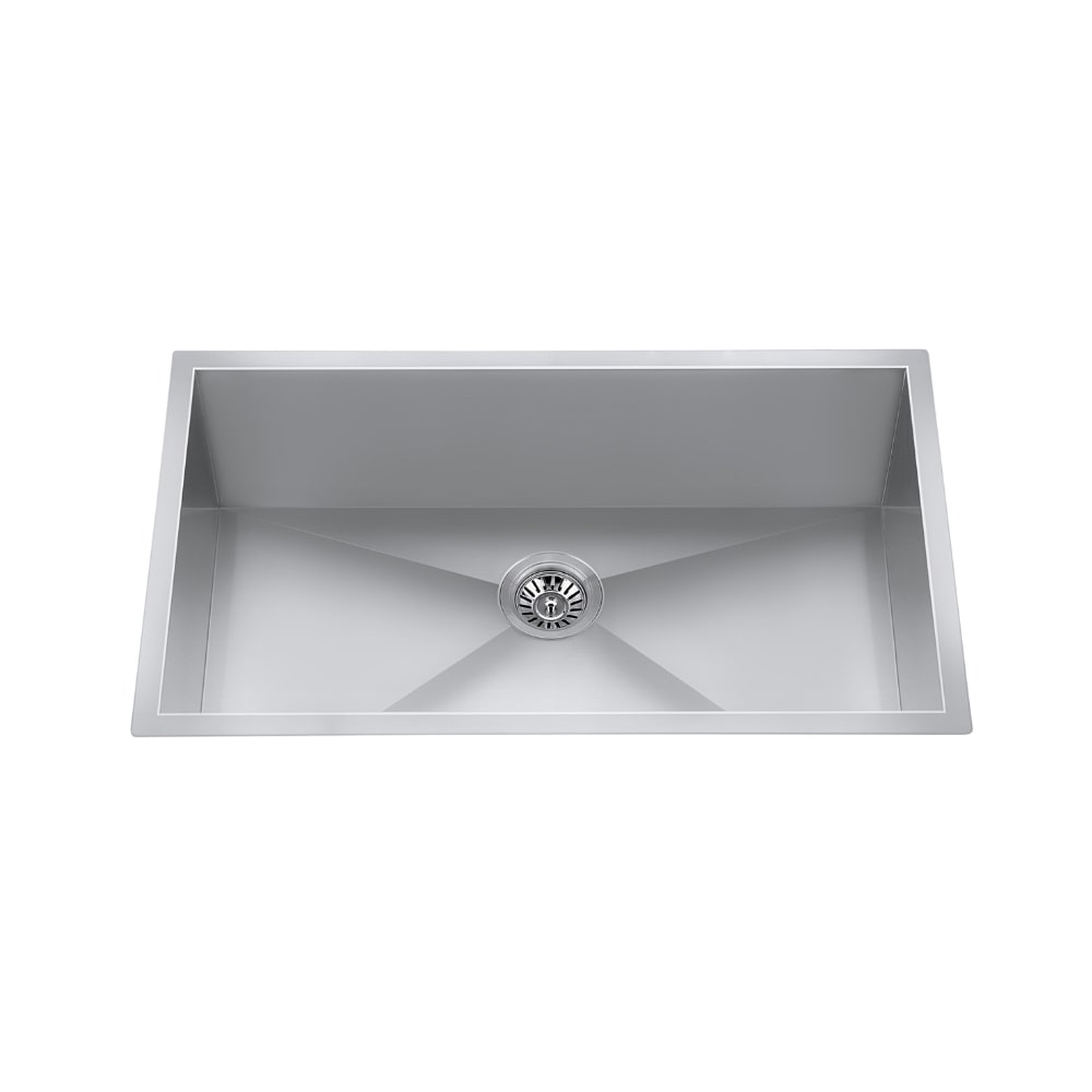 32" Undermount Zero-Radius Single-Bowl Stainless Steel Kitchen Sink with Strainer - CraftX CXZS771