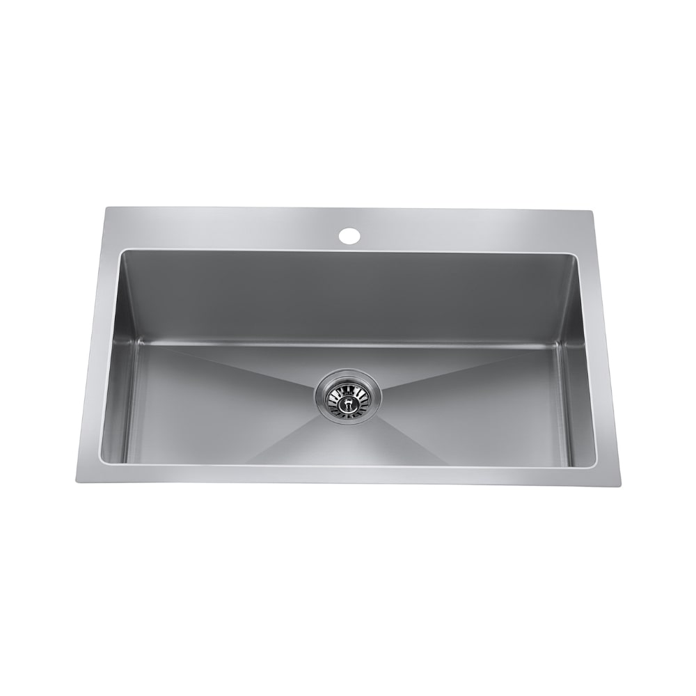 33" Dual-Mount Single-Bowl Stainless Steel Kitchen Sink with Strainer - CraftX CXZS881DM1