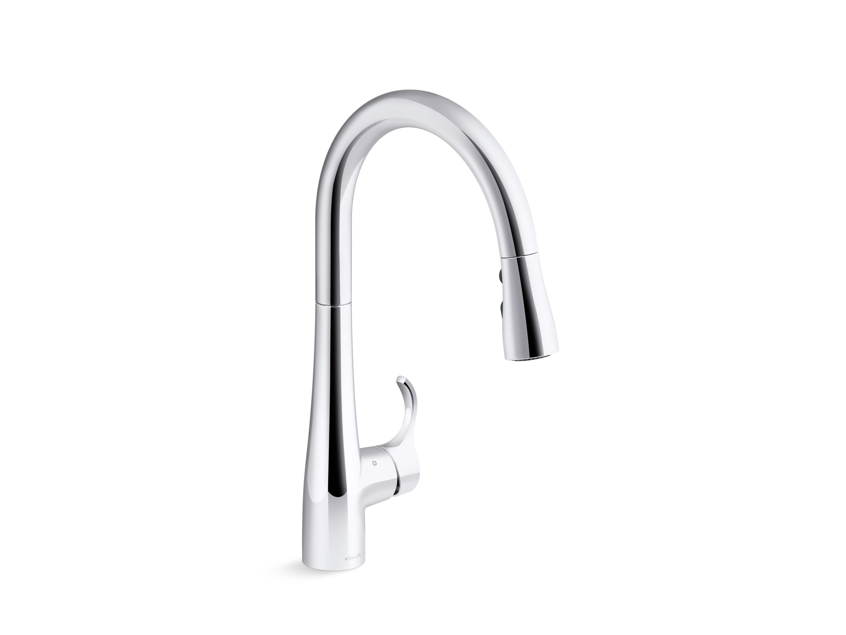 Simplice Touchless pull-down kitchen sink faucet with three-function sprayhead