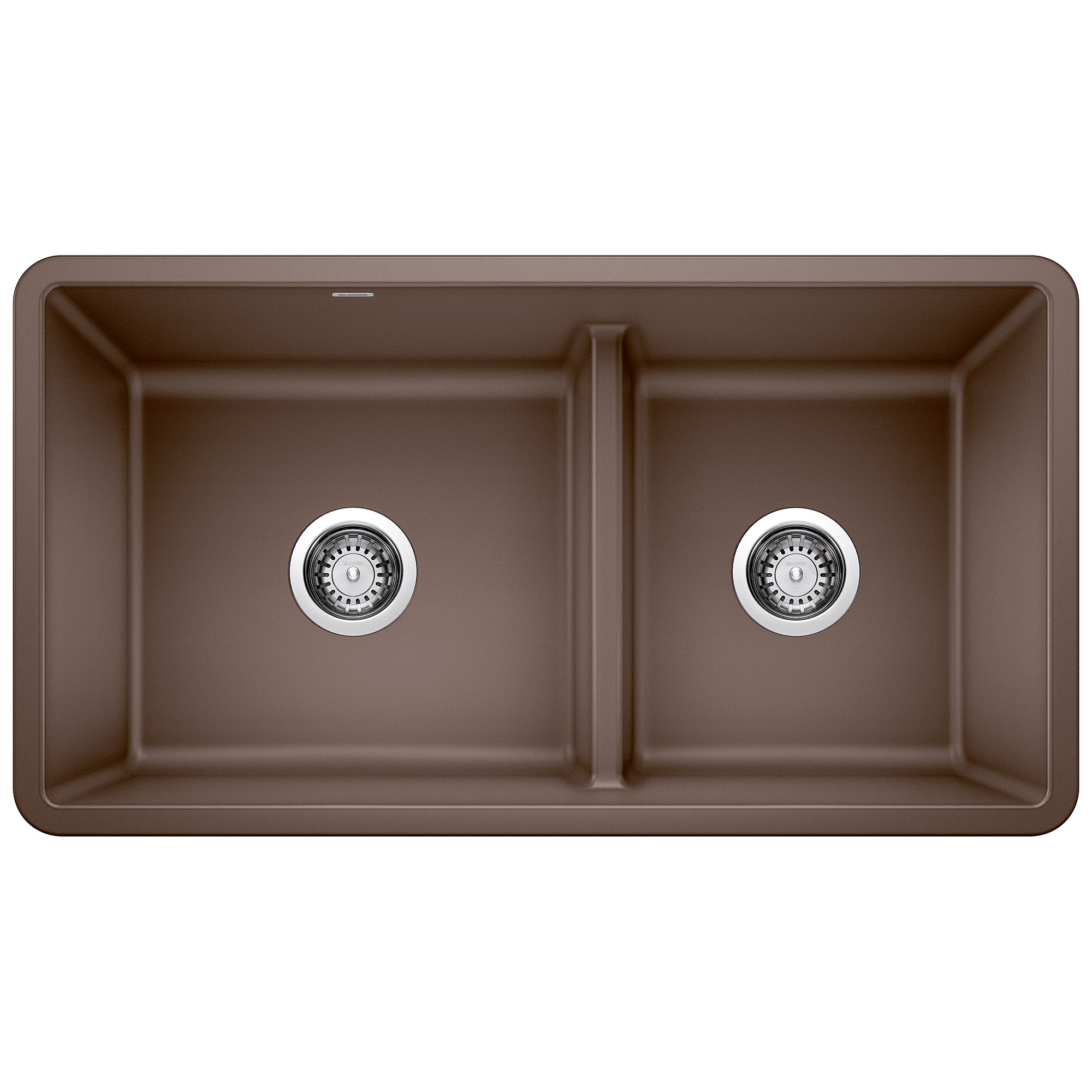 Blanco - 402066 - Precis SILGRANIT 33" 60/40 Reversible Double Bowl Undermount Kitchen Sink with Low Divide - Café