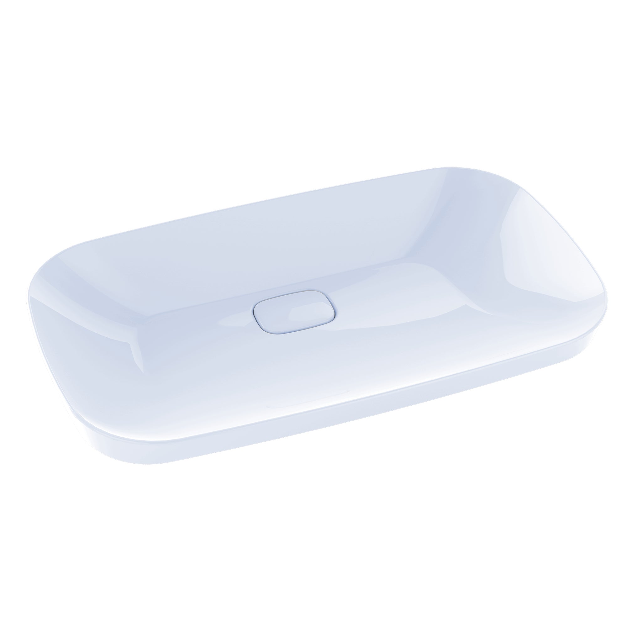 TOTO Neorest Kiwami Rectangular Semi-Recessed Fireclay Vessel Bathroom Sink with CEFIONTECT, Cotton White - LT994G#01