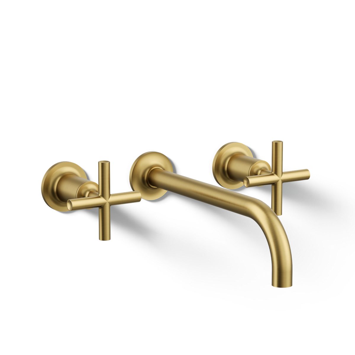 Purist Wall-mount bathroom sink faucet trim with Cross handles, 1.2 gpm