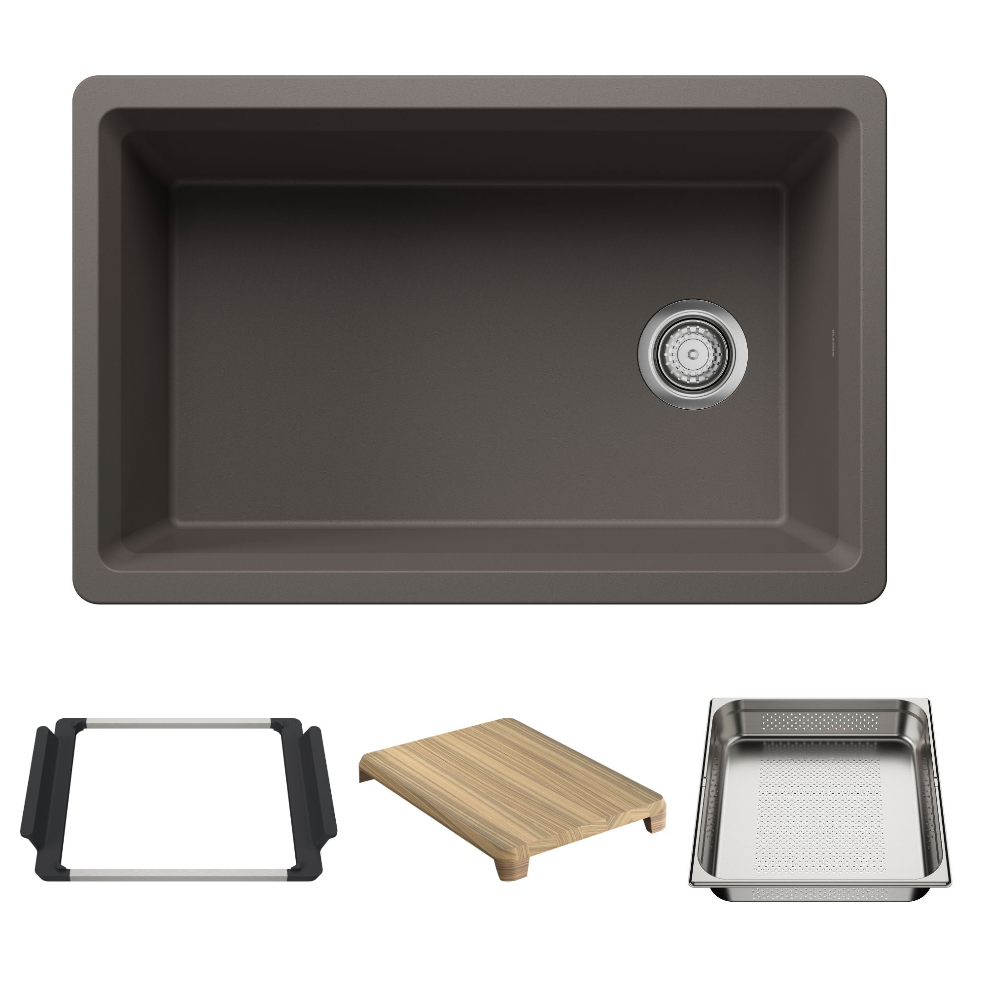 Blanco - 403882 - Inteos SILGRANIT 30" Single Bowl Reversible Undermount Workstation Kitchen Sink - Volcano Gray