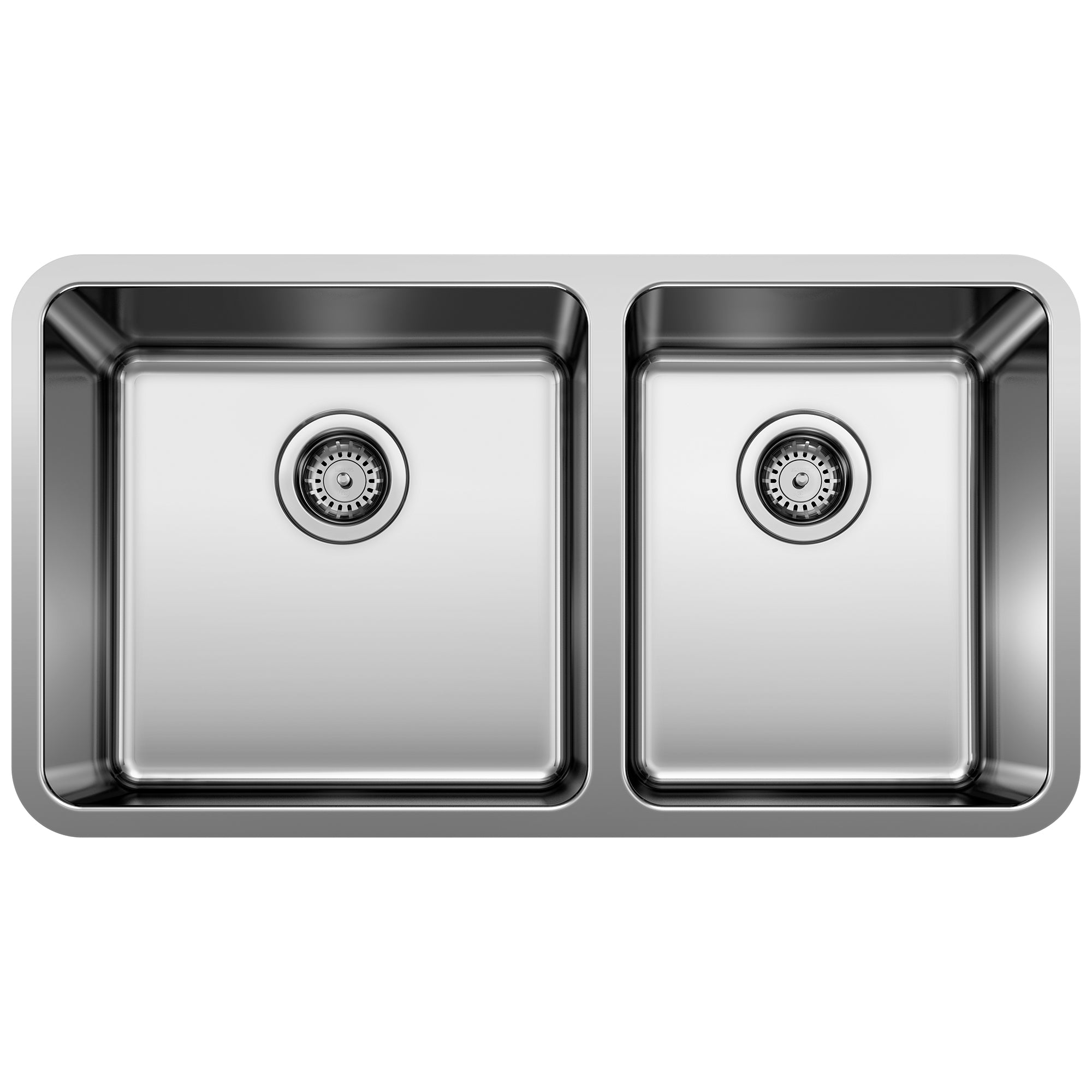 Blanco - 402244 - Formera 33" 60/40 Double Bowl Undermount Stainless Steel Kitchen Sink - Satin Polish