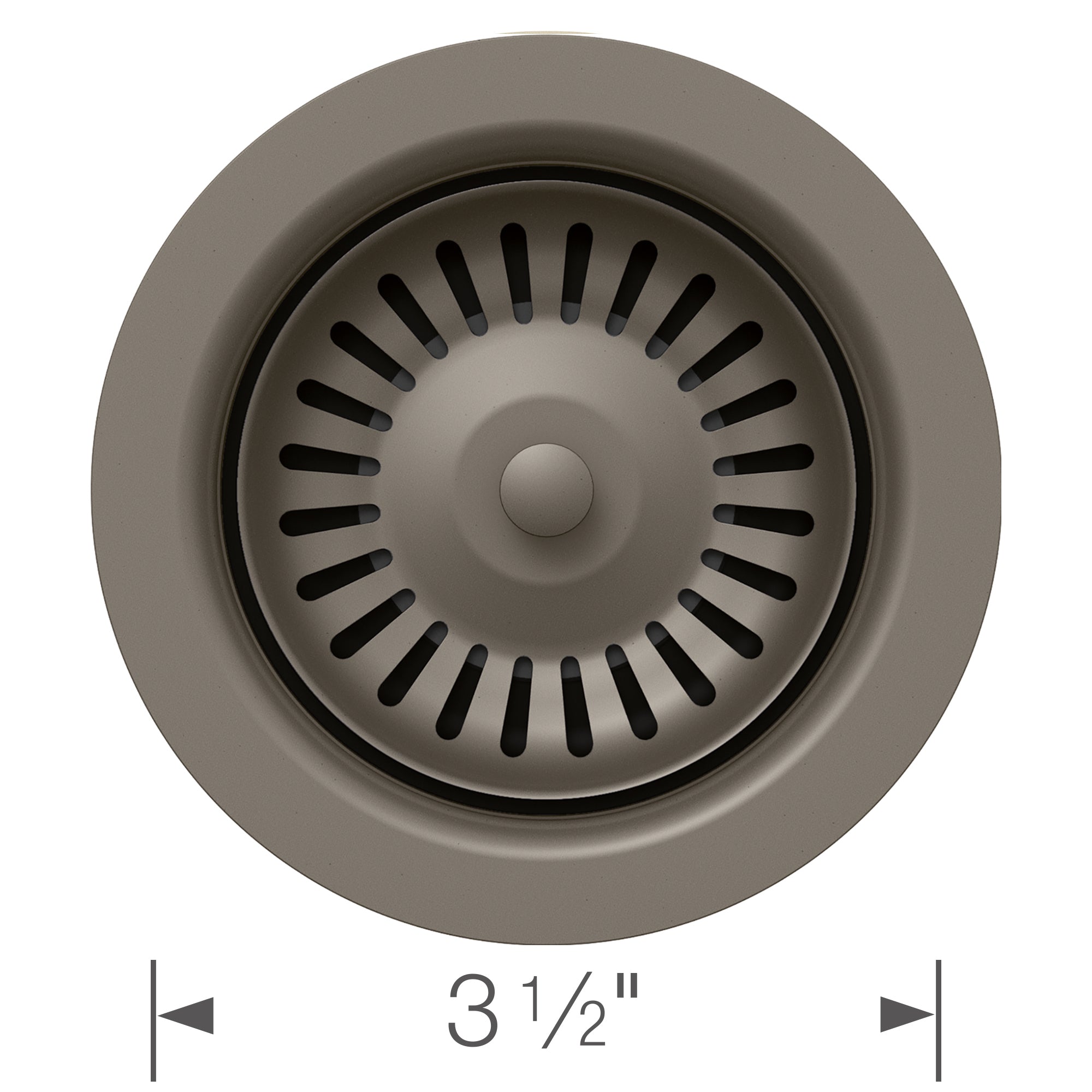 Blanco - 203441 - Color-Coordinated Metal Basket Strainer - Volcano Gray - Dimension Shot