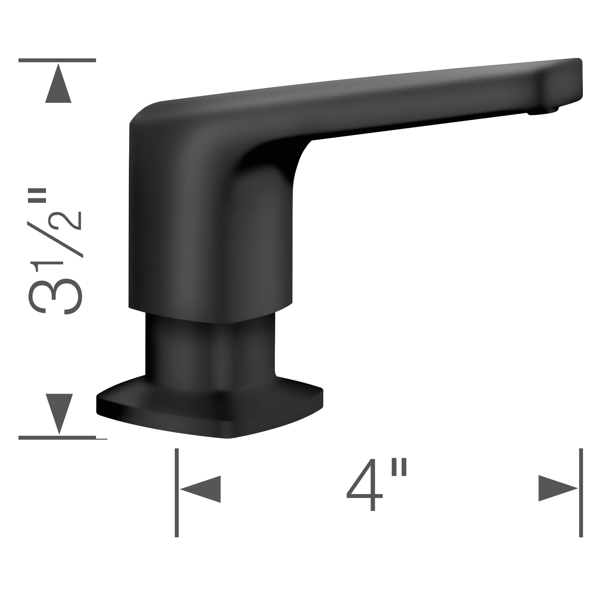 Blanco - 443029 - Rivana Soap Dispenser - Matte Black - Dimension Shot