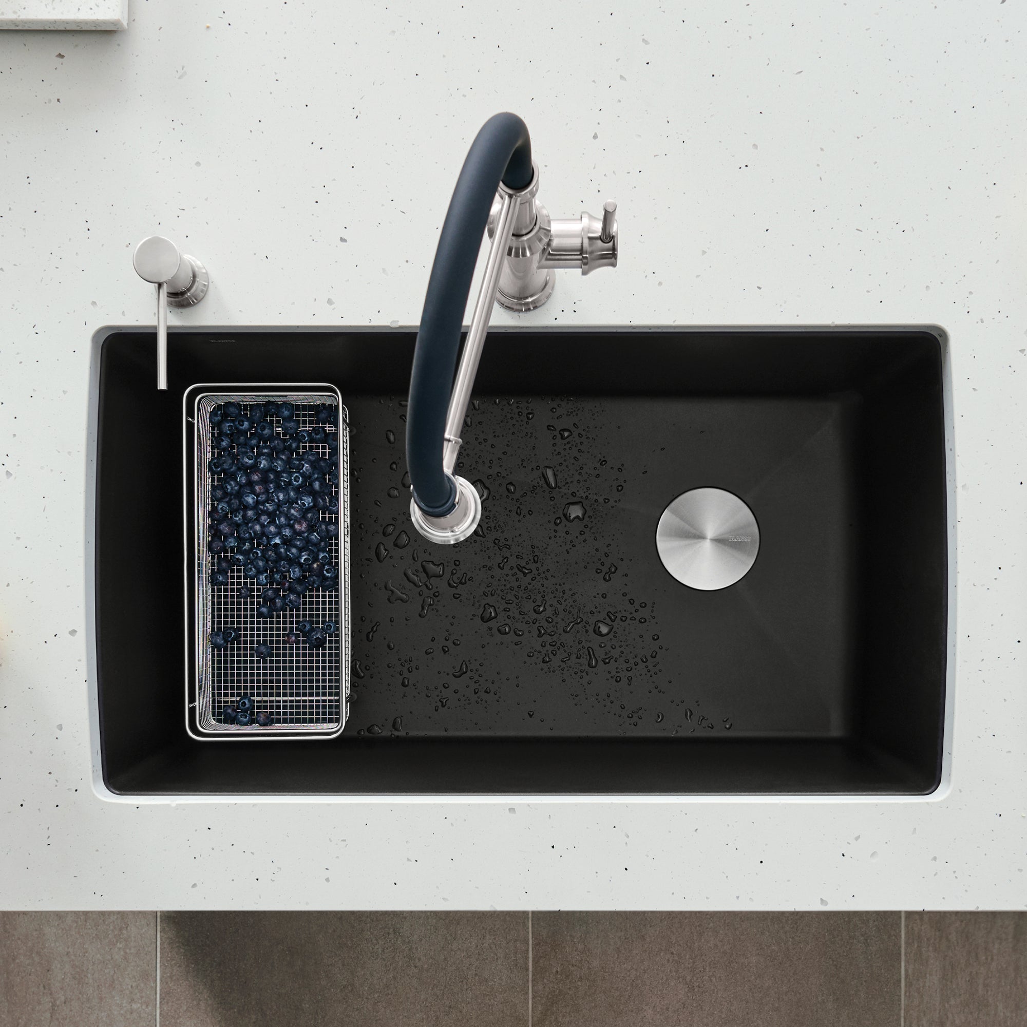 Blanco - 402625 - Diamond SILGRANIT 33" Super Single Undermount Kitchen Sink - Coal Black - Beauty Shot 2