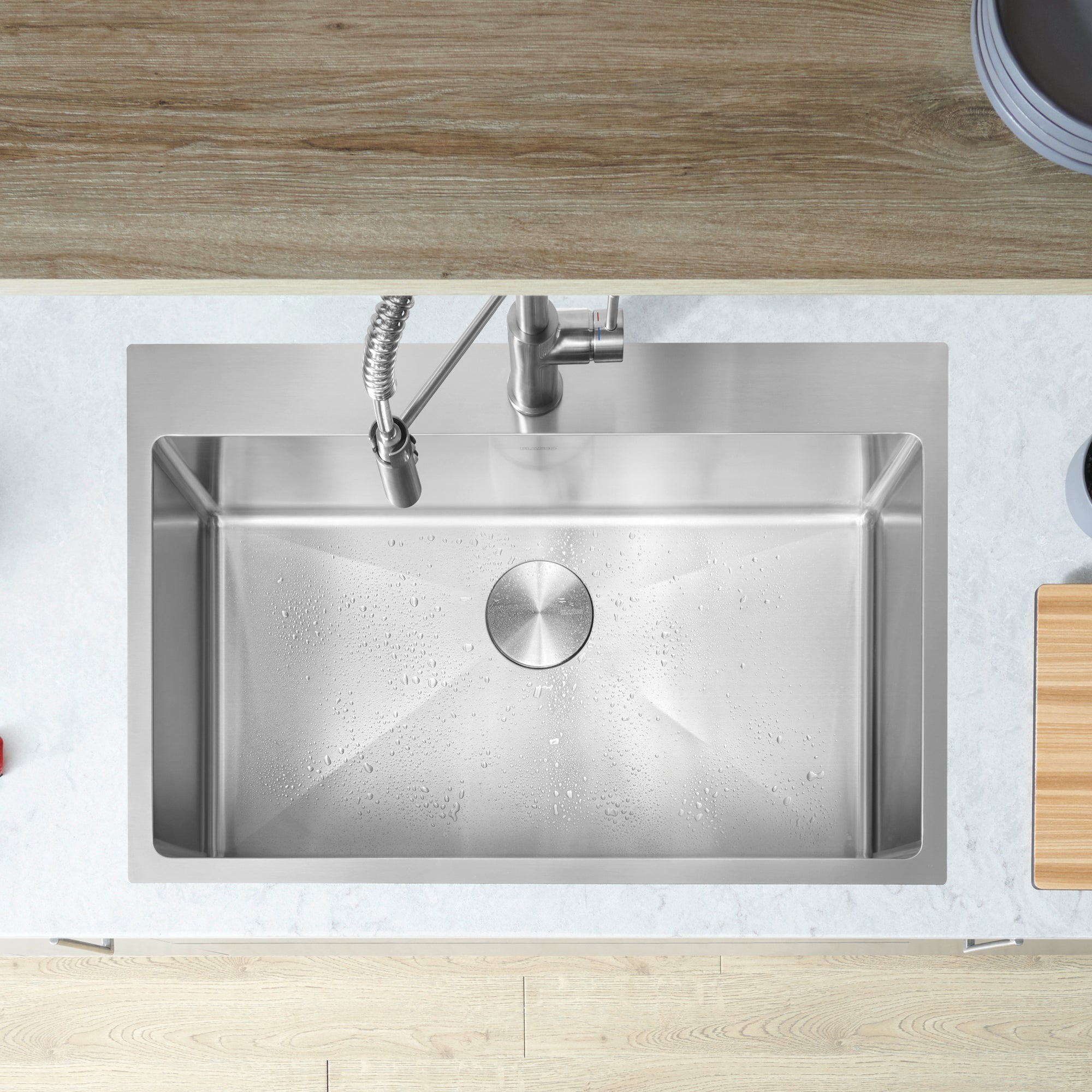 Blanco - 402612 - Quatrus R15 31" Single Bowl Dual Mount Stainless Steel Kitchen Sink - Satin Polish - Beauty Shot 2