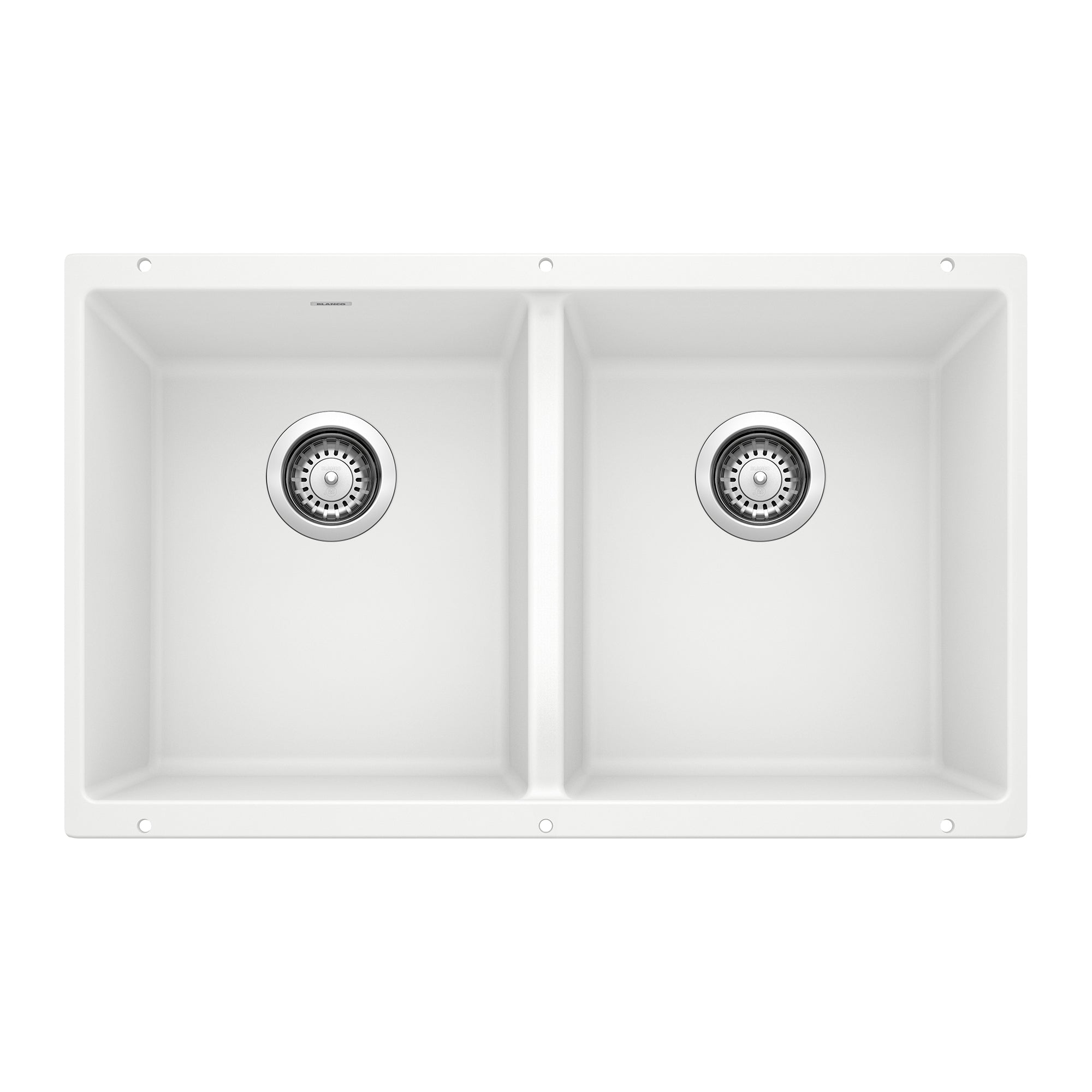 Blanco - 401705 - Precis SILGRANIT 29" 50/50 Double Bowl Undermount Kitchen Sink - White