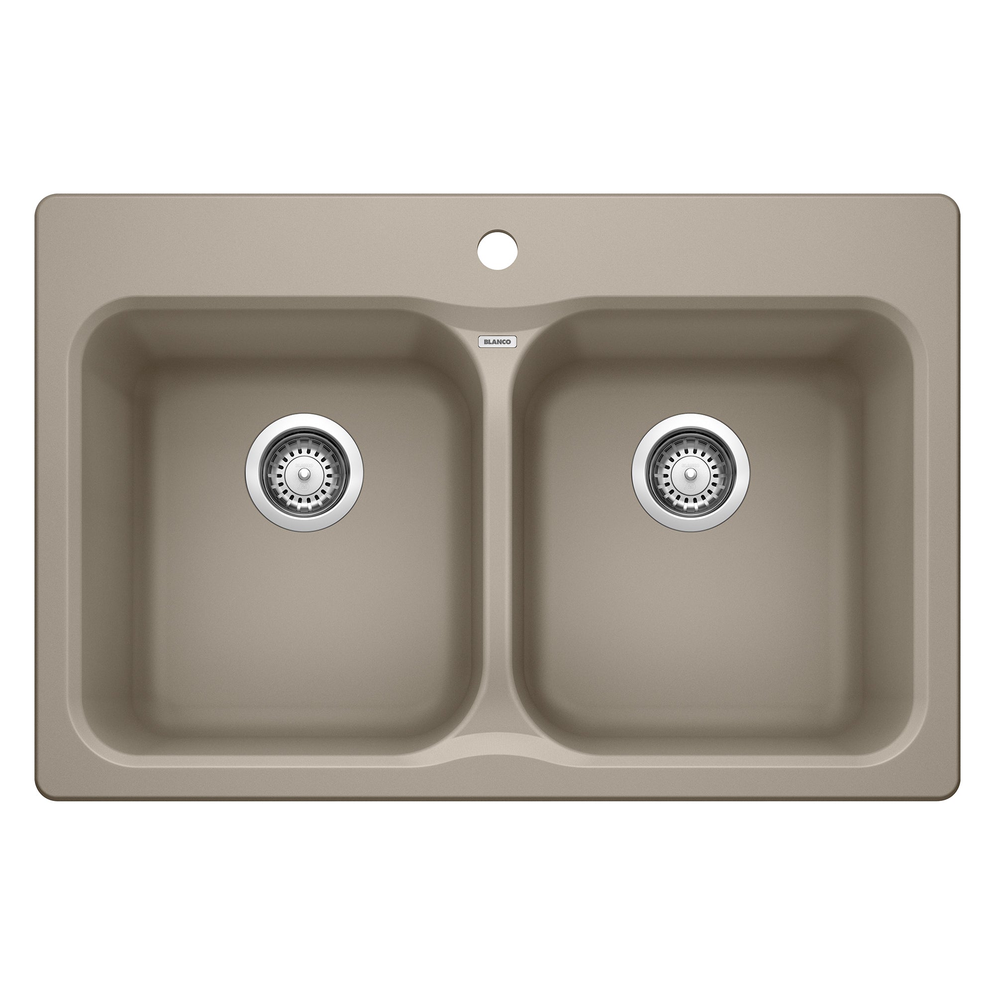 Blanco - 401145 - Vision SILGRANIT 31.5" 50/50 Double Bowl Dual Mount Kitchen Sink - Truffle