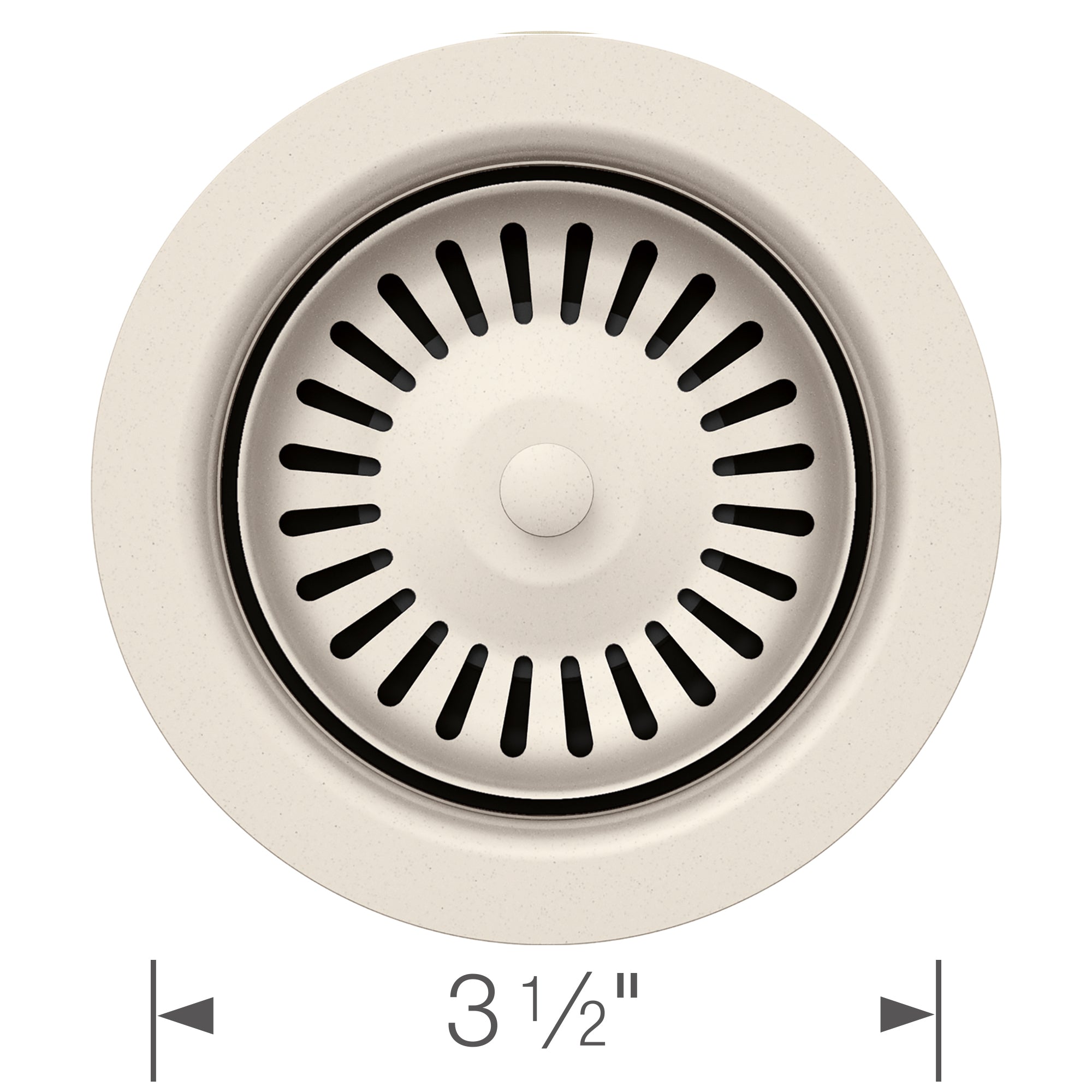 Blanco - 203439 - Color-Coordinated Metal Basket Strainer - Soft White - Dimension Shot