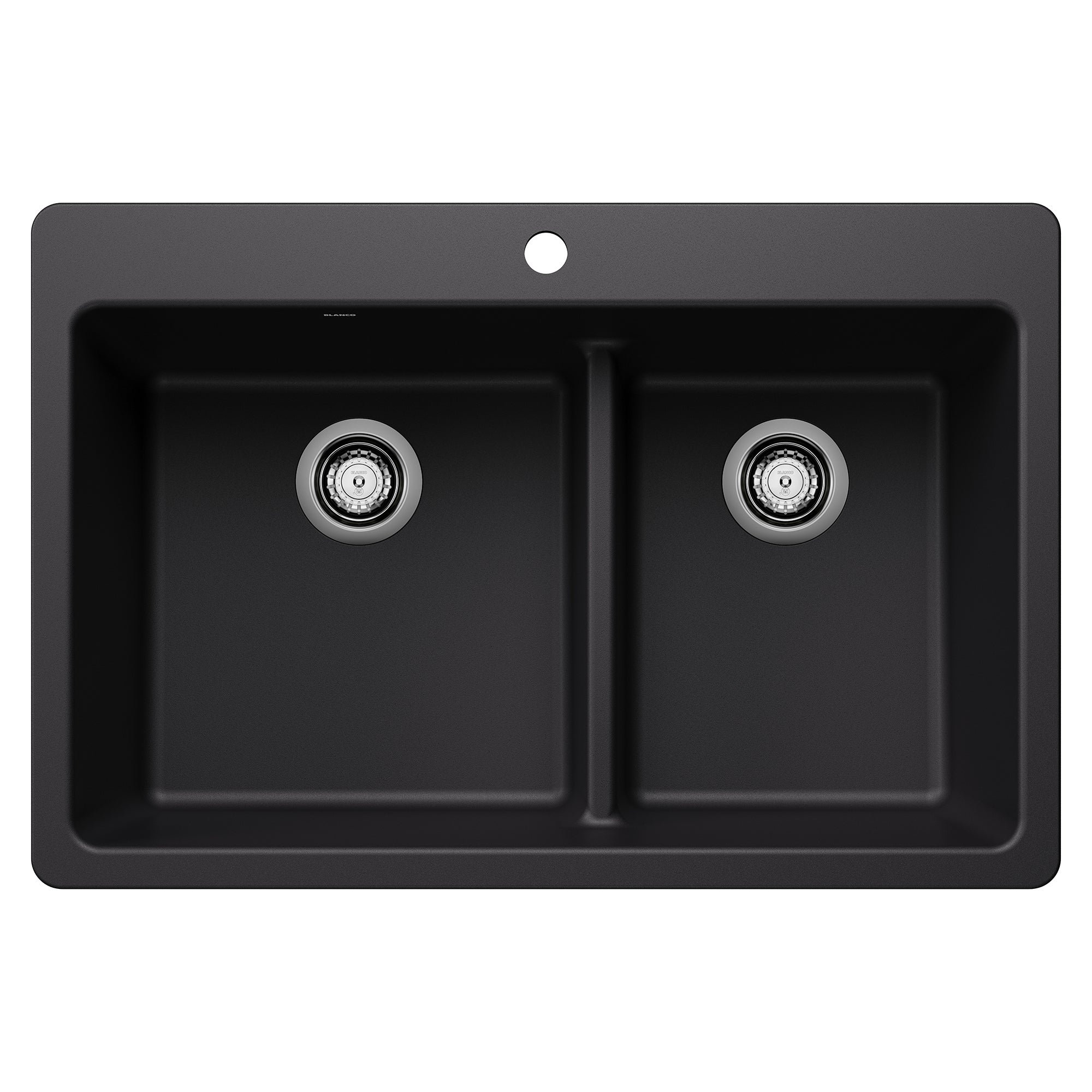 Blanco - 403642 - Liven SILGRANIT 33" 60/40 Double Bowl Dual Mount Kitchen Sink with Low Divide - Coal Black