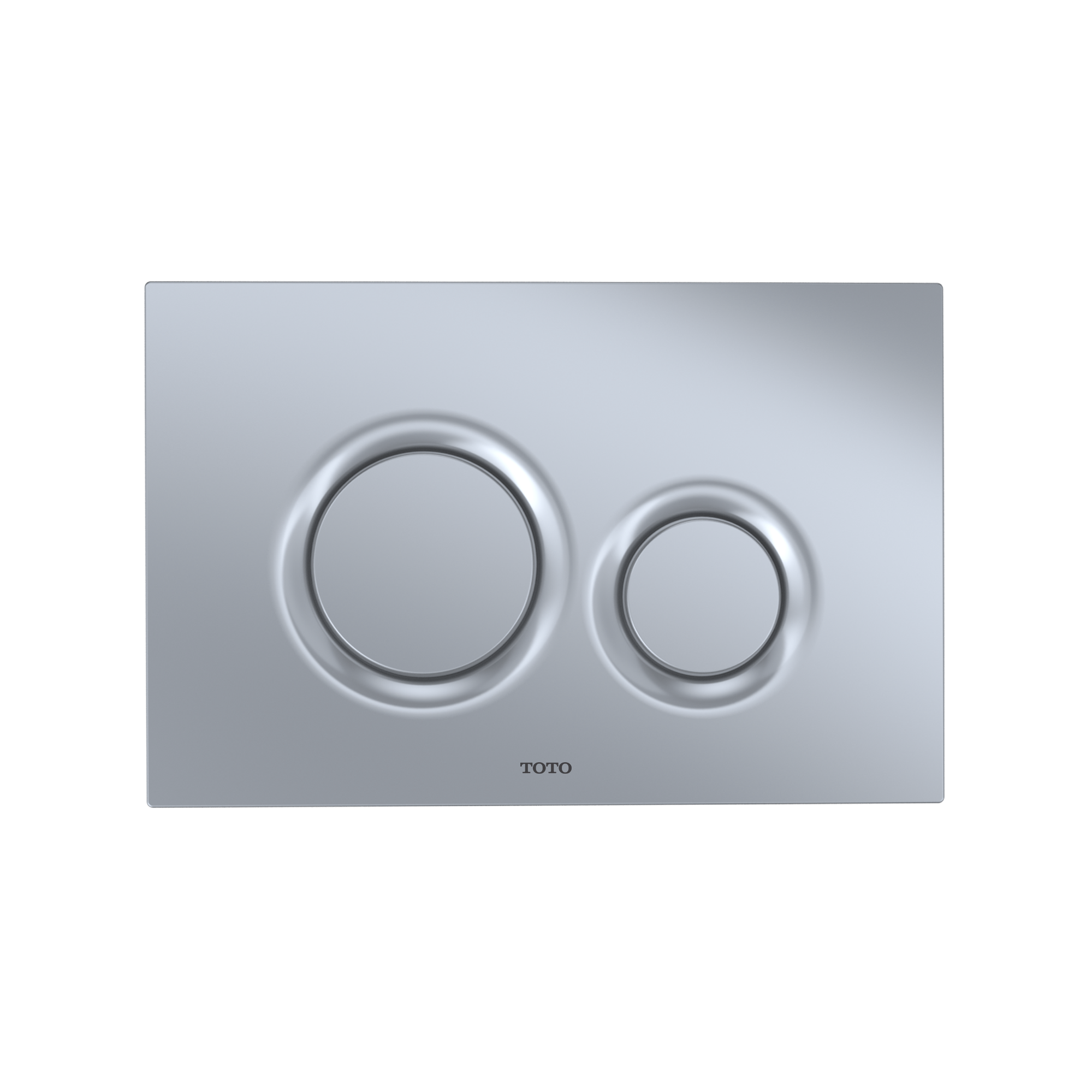 TOTO Dual Flush Round Push Button Plate for Select DuoFit In-Wall Tank Unit, Matte Silver - YT930#MS