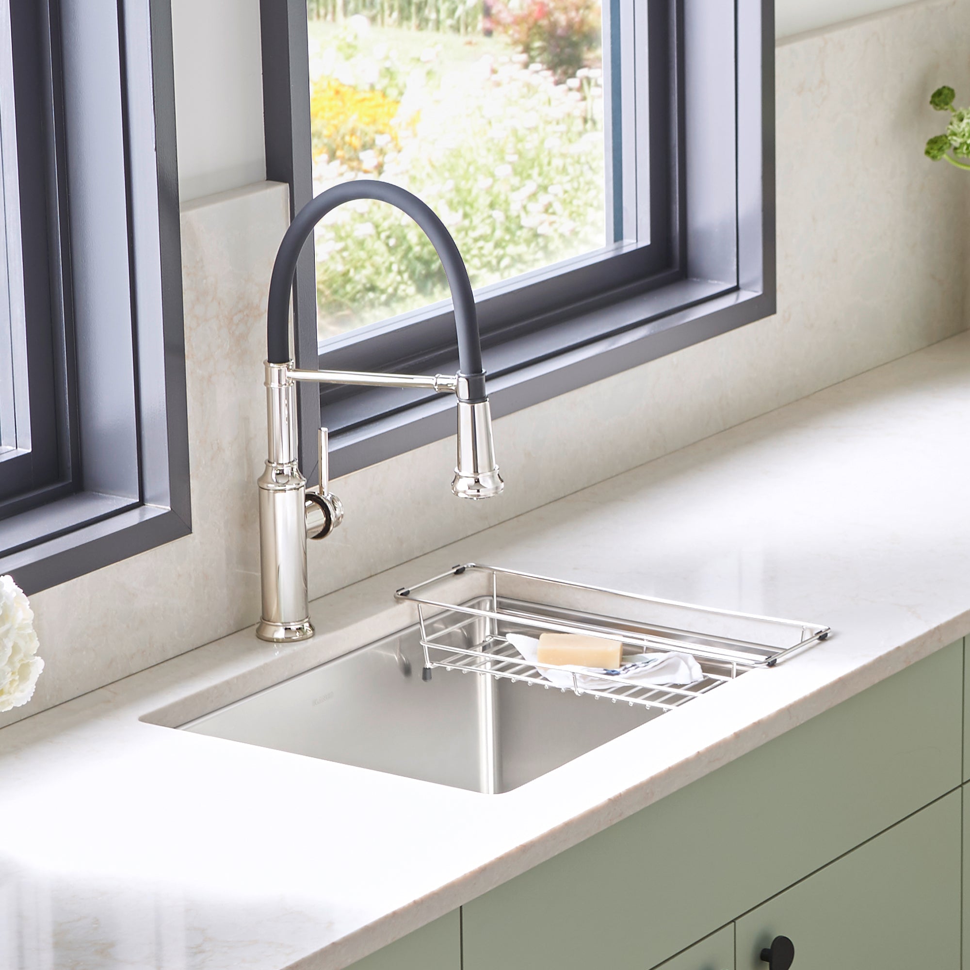 Blanco - 401802 - Quatrus R15 25" Single Bowl Dual Mount Stainless Steel Laundry Sink - Satin Polish - Beauty Shot 6
