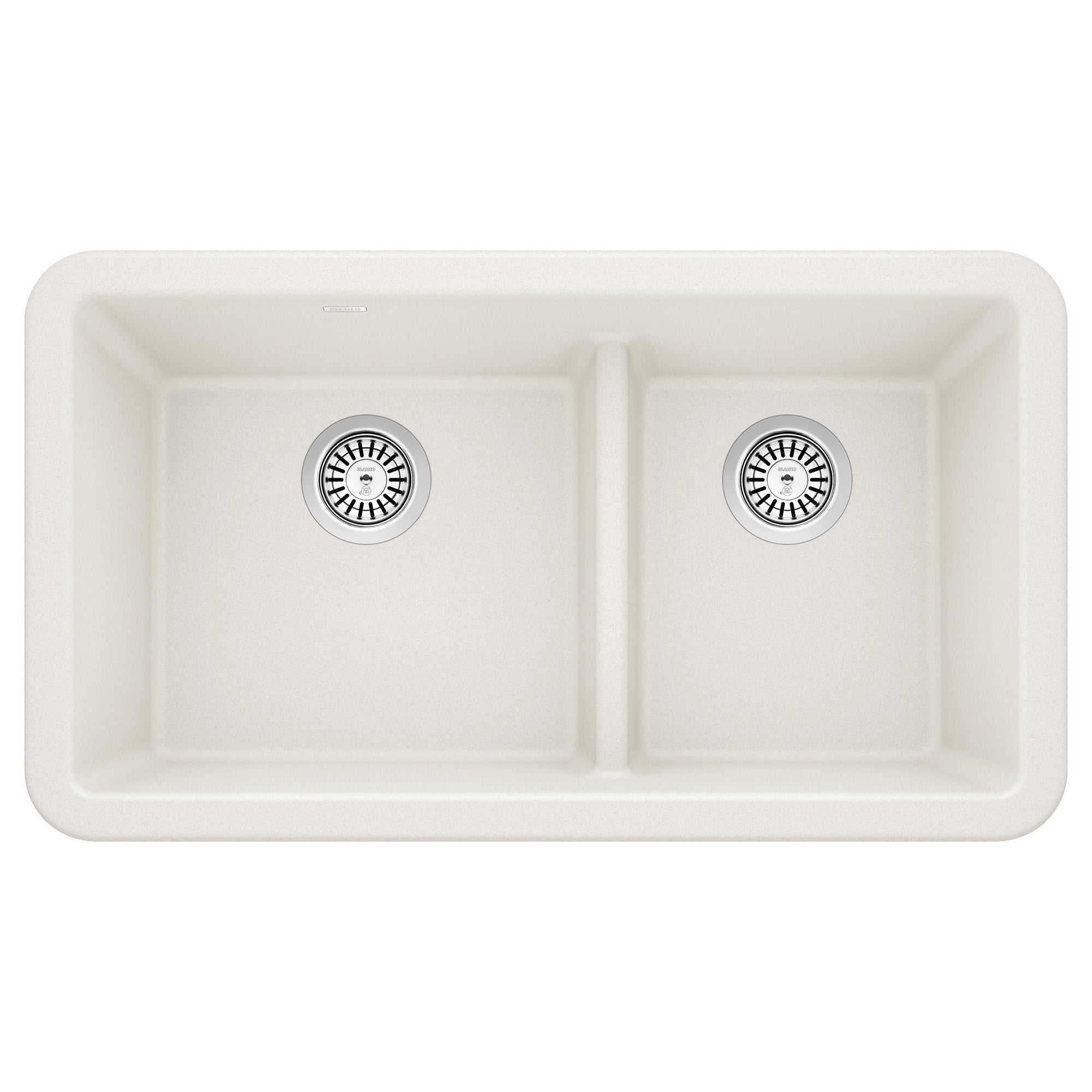 Blanco - 402337 - Ikon SILGRANIT 33" Double Bowl Apron-Front Farmhouse Sink with Low Divide - White - Overview Shot 2