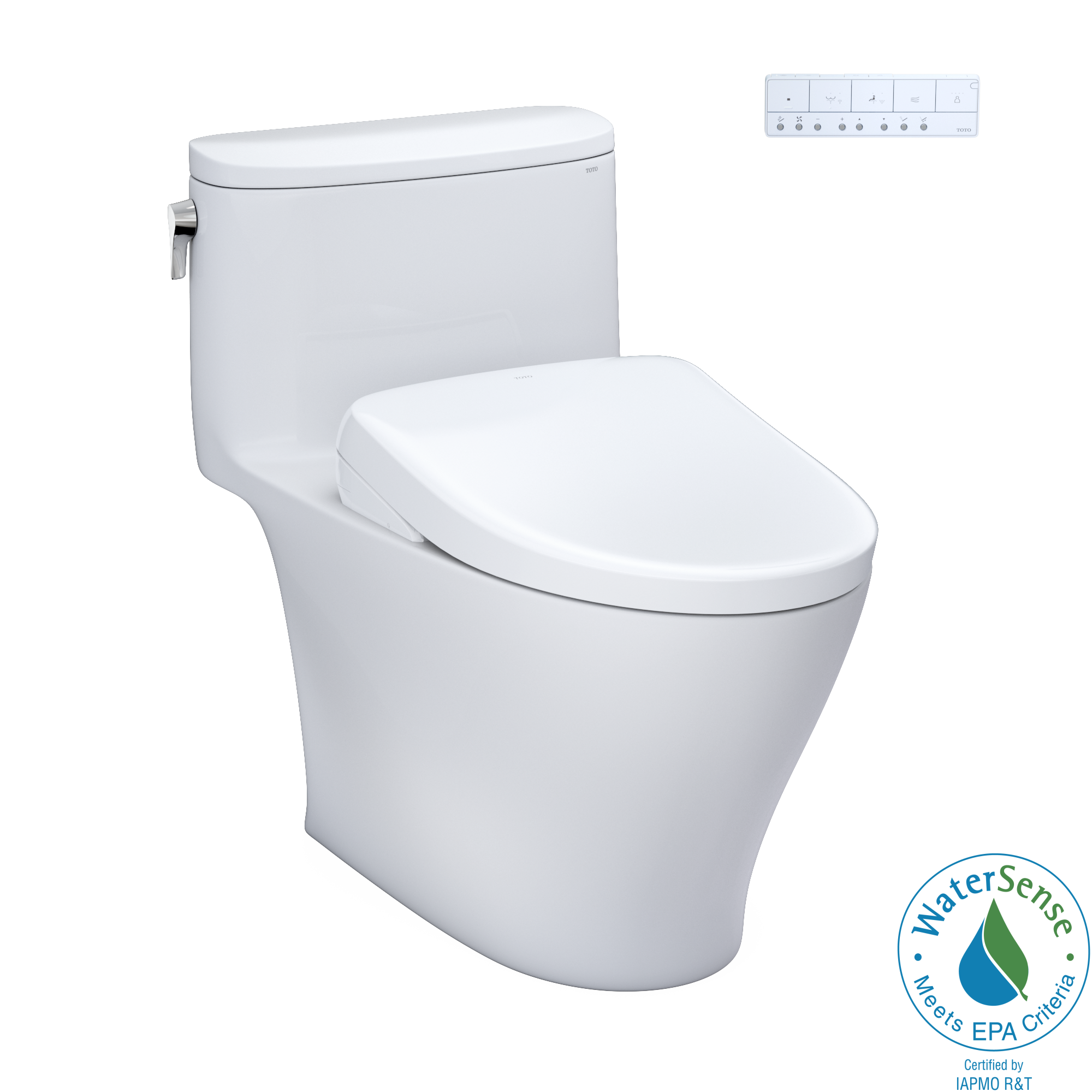 TOTO WASHLET+ Nexus One-Piece Elongated 1.28 GPF Toilet with S7A Contemporary Bidet Seat, Cotton White - MW6424736CEFG#01