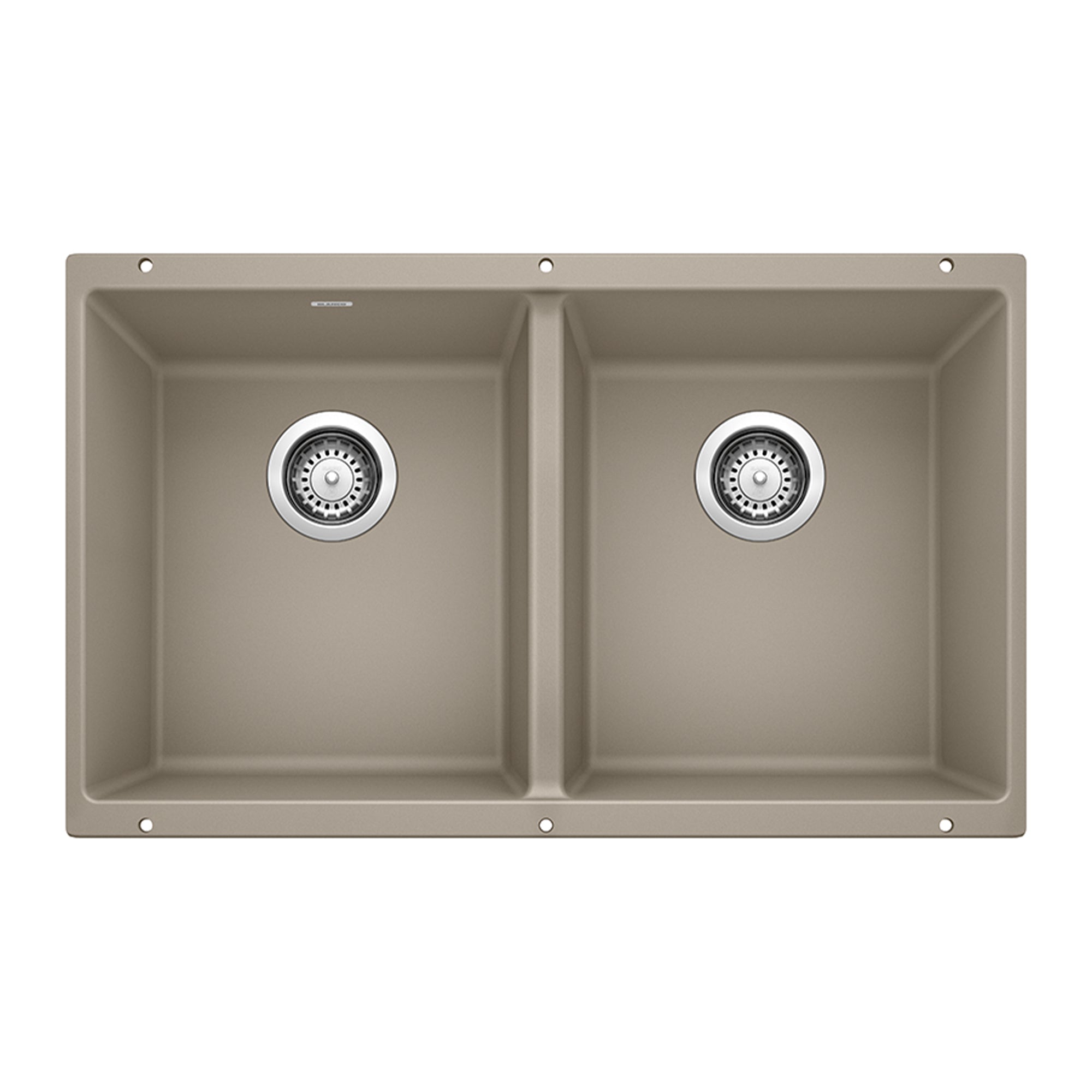 Blanco - 401179 - Precis SILGRANIT 29" 50/50 Double Bowl Undermount Kitchen Sink - Truffle