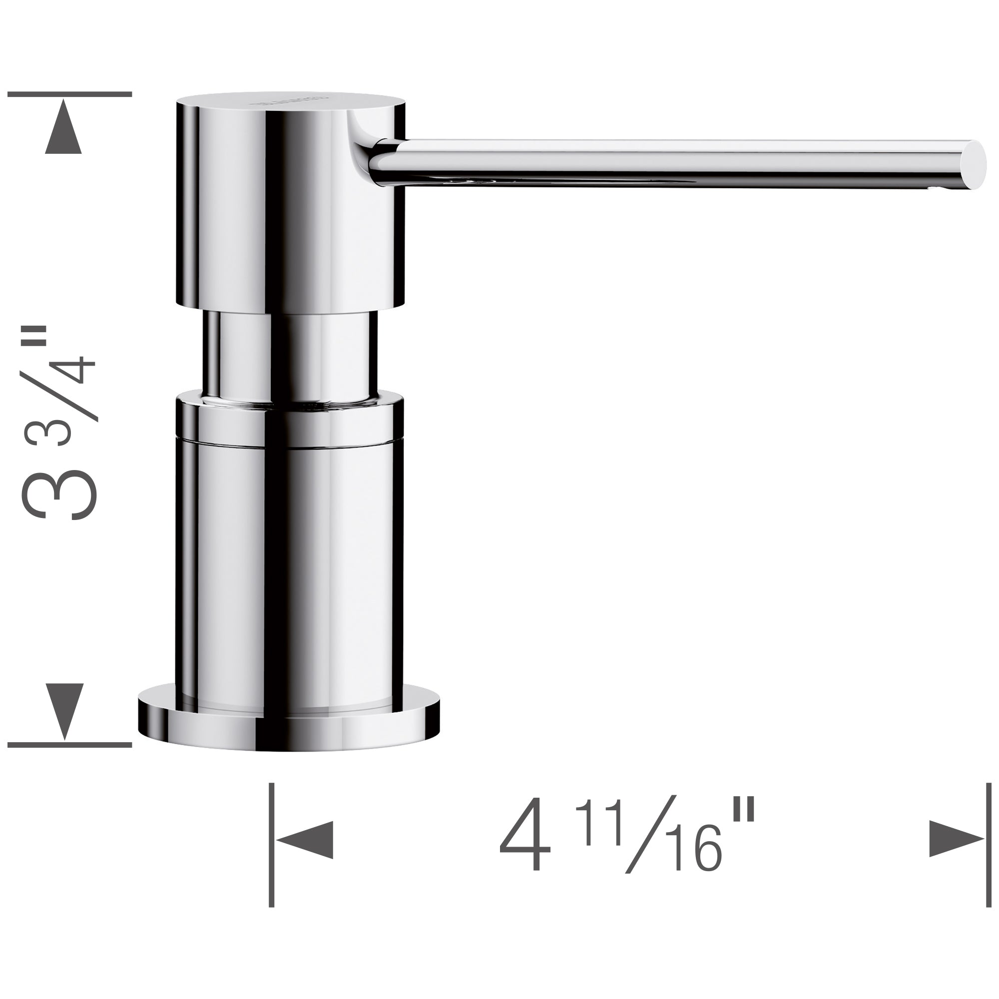 Blanco - 402298 - Lato Soap Dispenser - Chrome - Dimension Shot