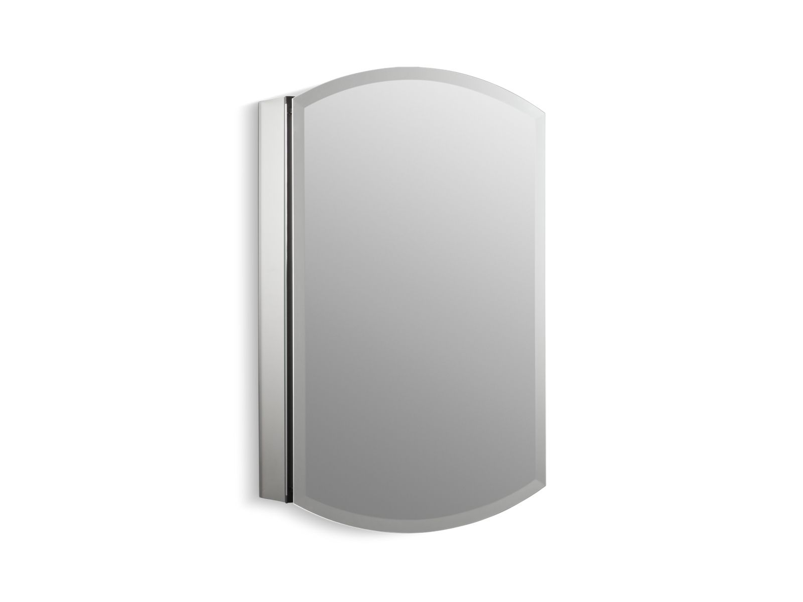 Archer 20" W x 31" H aluminum single-door medicine cabinet, beveled edges