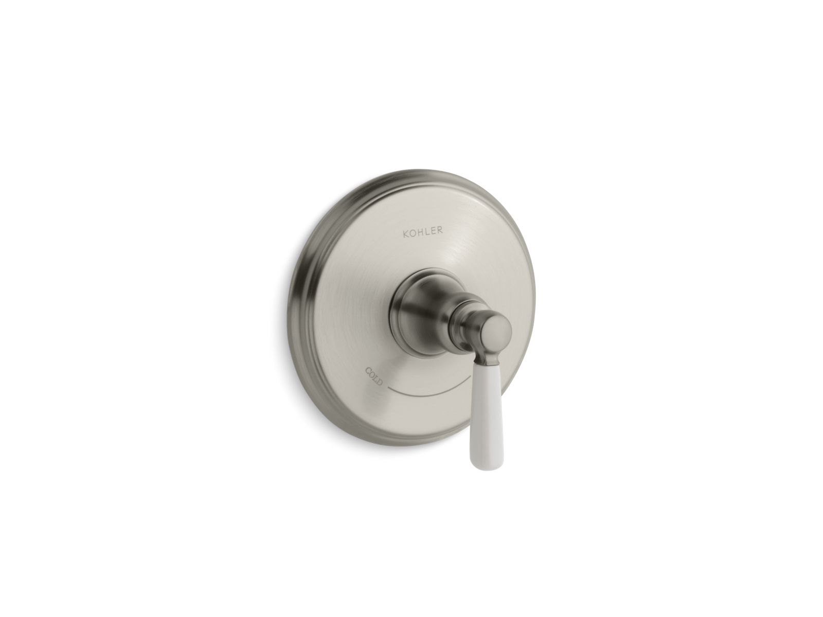 Bancroft Valve trim with White ceramic lever handle for thermostatic valve, requires valve