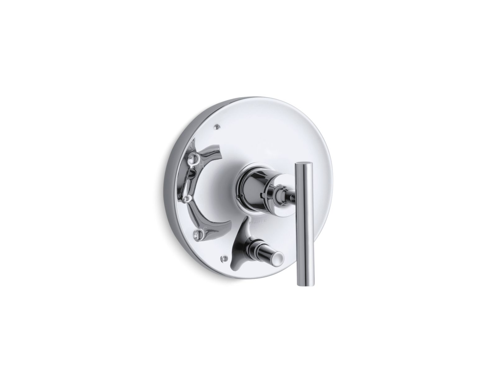 Purist Rite-Temp valve trim with push-button diverter and lever handle