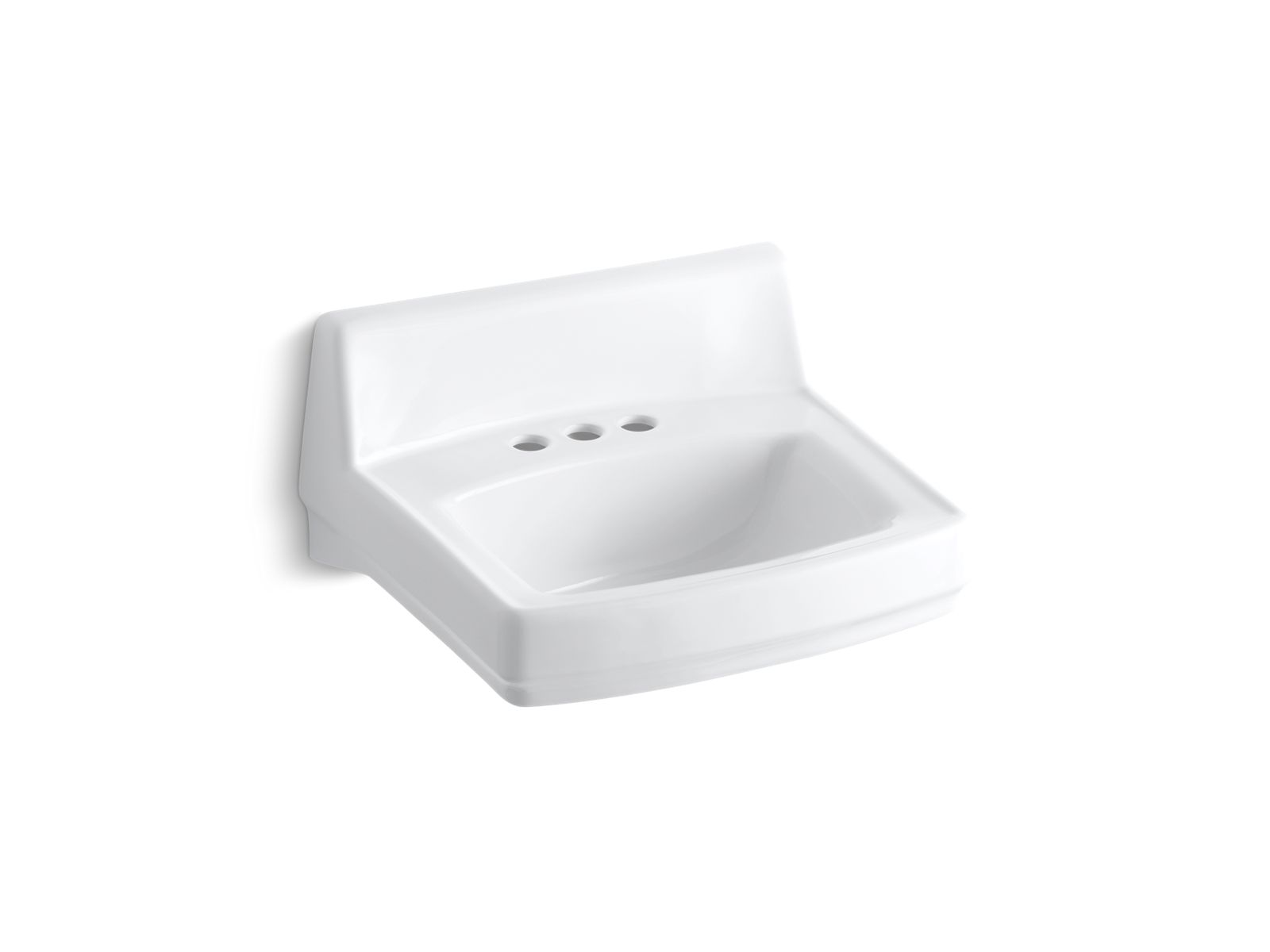 Greenwich 20-3/4" x 18-1/4" wall-mount/concealed arm carrier bathroom sink with 4" centerset faucet holes