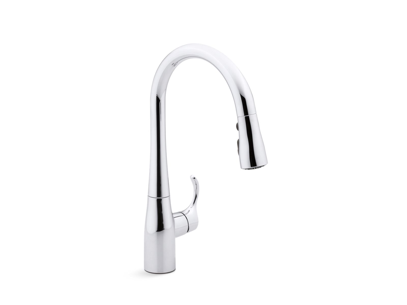 Simplice Compact pull-down kitchen sink faucet with three-function sprayhead