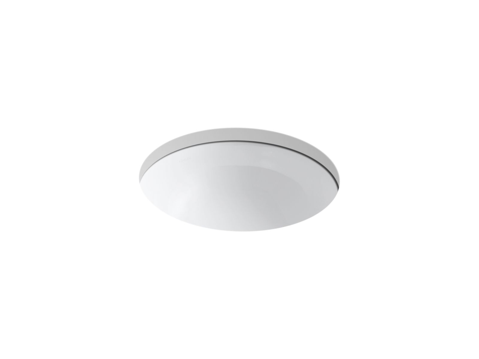 Caxton 16-1/8" round undermount bathroom sink, no overflow