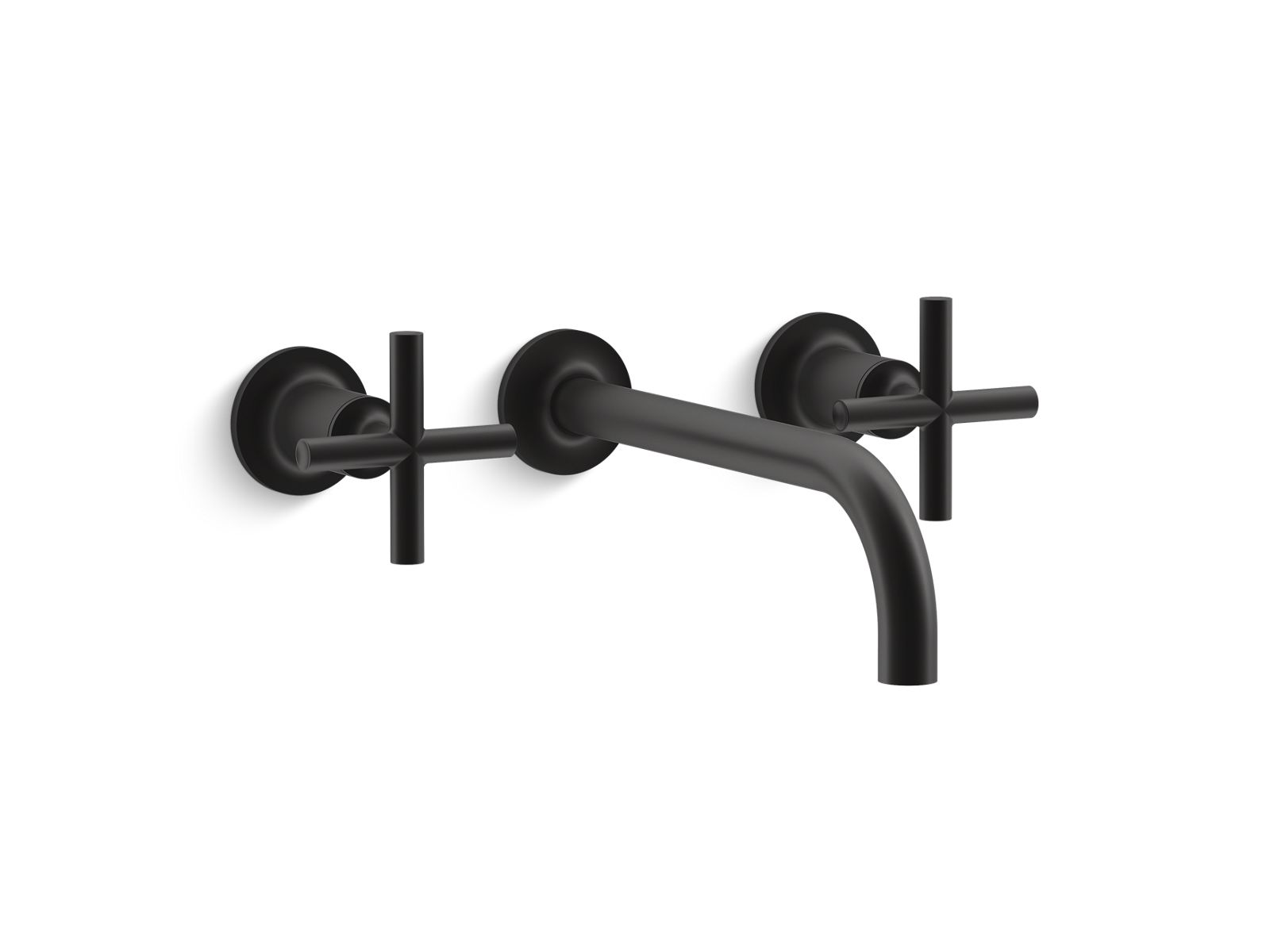 Purist Wall-mount bathroom sink faucet trim with Cross handles, 1.2 gpm